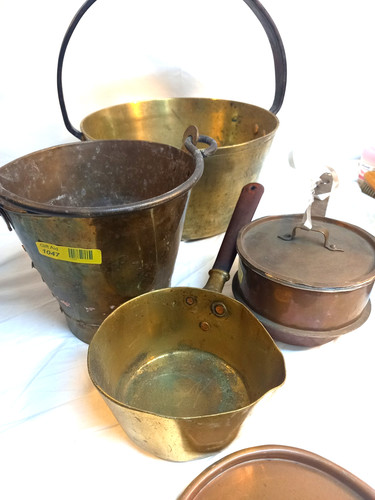 Vintage copper brass - brass, pans