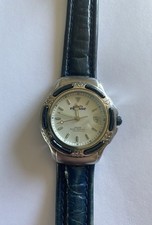 Ellesse Men's Stainless Steel Diver Watch 03-0027A with Genuine Leather Strap