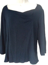 Black Saloos top with gather feature front size 14
