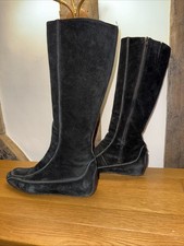 Black Below Knee Length Suede