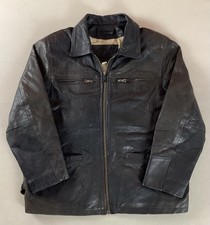 Vintage Leather Highwayman Jacket Bomber Jacket Cotton Lining Size L