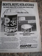DENTS RUST SCRATCHES ISOPON P38 PROFESSIONAL FILLER 1982 ADVERT A4 FILE 29