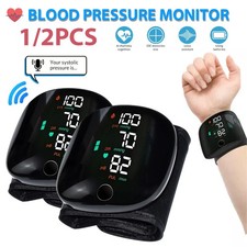 Digital Wrist High Blood Pressure Monitor BP Cuff Machine Heart Rate Gauge Kit