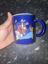 Vintage Tetley Tea Folk & Cadbury's Time Out Blue Tea Coffee Mug Cup VGC H3