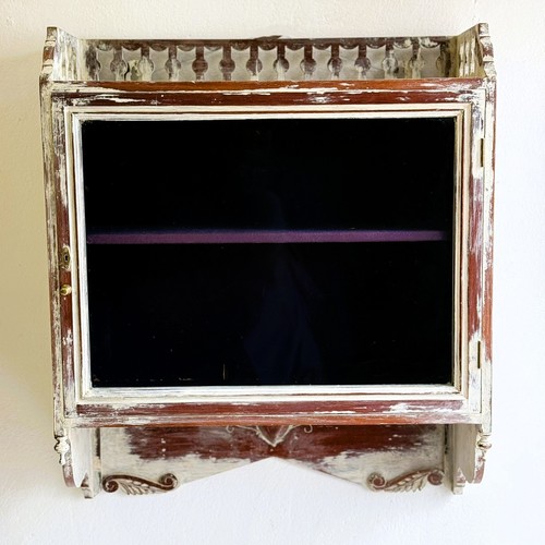 Vintage painted wall cabinet - wall,
