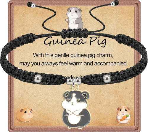 Cute guinea pig charm bracelet - pig,
