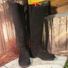 Really Wild Spanish Black Suede Knee Length Boots Size 5/38
