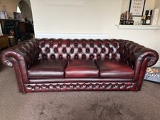 Chesterfield, Thomas Lloyd, Leather Sofa, Vintage Oxblood Red, 3-Seater