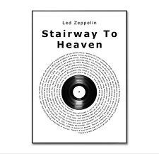 Stairway To Heaven Print, Led Zeppelin Poster, A4 Vinyl Lyrics Poster 