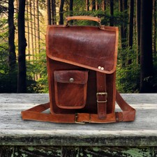 Vintage Genuine Leather Satchel Shoulder Bag Messenger Laptop briefcase for Men 