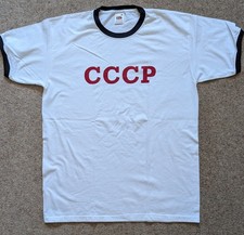 CCCP communist, Russia, Soviet ringer T Shirt LARGE (41-43")