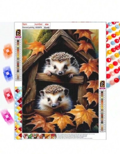 Cute pair hedgehog diamond - cute, of