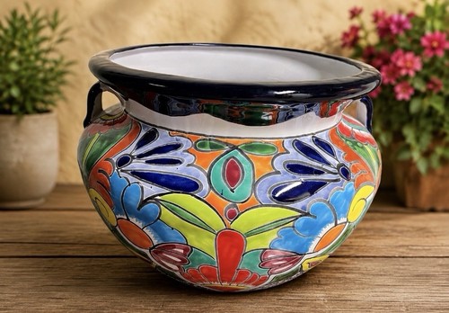 New blue orange pottery - new,