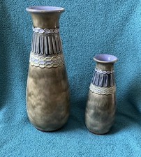 Royal Doulton Vases. Florrie Jones Art Nouveau Vases 30cm & 20cm