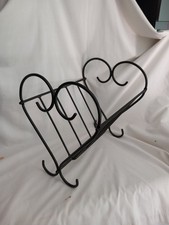 Late 20th century vintage black Wrought Iron folding Log Basket
