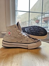 Converse Chuck Taylor Lift Hi Lift Silver Glitter Kids or Women's Size 5UK eu38