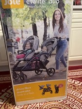 Double Pushchair with Adjustable Backrest and Sunshade