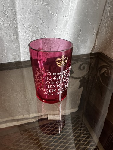 1897 antique cranberry glass - antique,