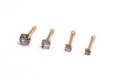 Gold plated nose stud bone