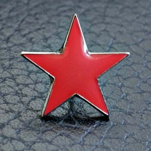 Red star lapel pin badge - lapel,