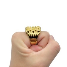 Keeper ring stainless steel gold plated 18k metal ring chunky keeper ring