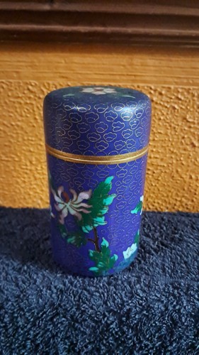 Cloisonne tea caddy - tea,