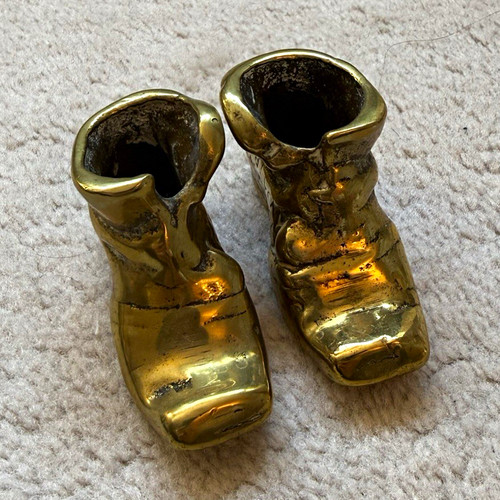 Vintage solid brass boots - vintage,