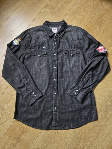 Levi black denim western - black,
