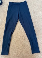 Primark girls navy blue fleece leggings. Age 10-11. BNWOT.
