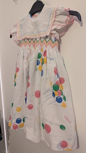 Vintage smocked balloons dress - smocked,