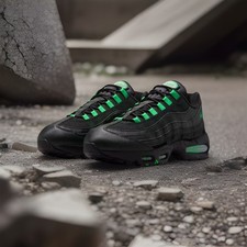 Nike AirMax 95 Black and Green Shock ‘big bubble’ Trainers Shoes UK SIZES NEW.