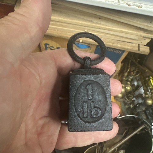 Vintage black cast iron 1lb - vintage,