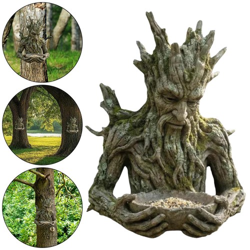 Tree spirit resin bird feeder - spirit,
