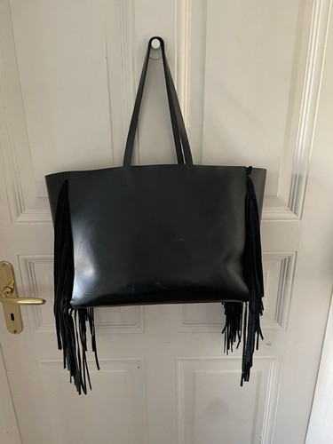 Large black leather tote - large, bag