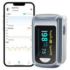 Fingertip Pulse Oximeter Bluetooth Blood Oxygen Heart Rate Monitor SpO2 Reading