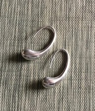 Genuine Tiffany & Co. Silver Elsa Peretti Teardrop Hoop Earrings
