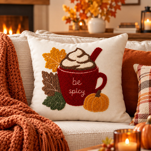 Punch needle cushion cover - punch,