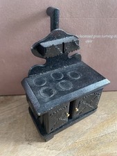 Dolls House Miniature Black Wooden Stove Cooker Farmhouse Style