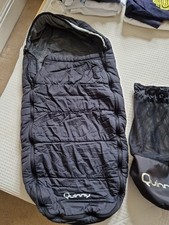 Quinny Black Cosytoes Footmuff. Soft Towelling Lining. Zip Off Top.  Carry Bag