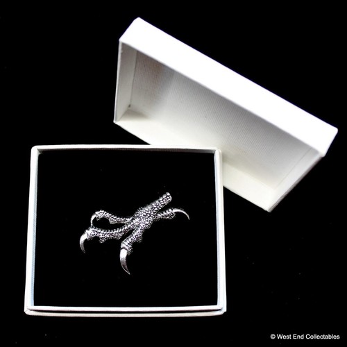 Falconry silver pewter - pewter, brooch