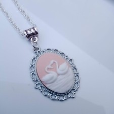 Cameo Necklace Blush Pink &