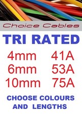 Tri Rated Cable 4.0mm, 6.0mm, 10mm Automotive Cable, 240v Cable, 12/24v Auto Amp
