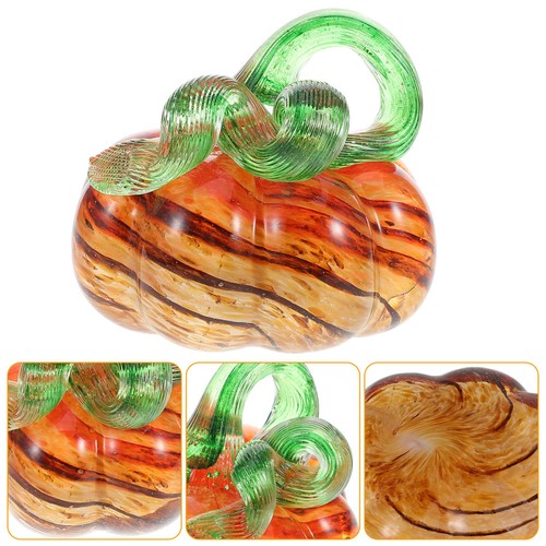 Orange blown glass pumpkin - blown,