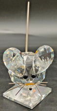 Large Swarovski Crystal Mouse with Tail – Pre-1989 Logo, Boxed, Displayed Only