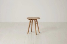 Oak Side Table Circular Top Metal Details Brand New From Swyft