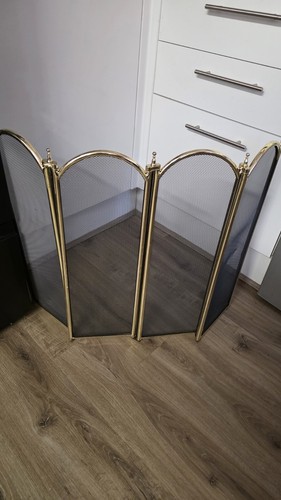 Brass folding fire screen - fire,