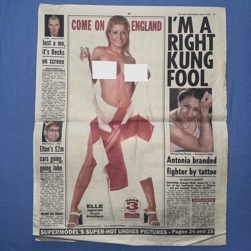 Page clipping the - page, sun