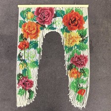 Vintage floral beaded curtain - beaded,