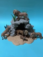 Schleich Cave Playset With Pride Of Lion |Rare & Retired| Lioness Cub Wildlife