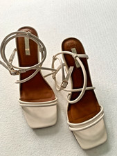 Primark cream strappy block high heels (10cm) sandals - Size 6 UK/39 EUR
